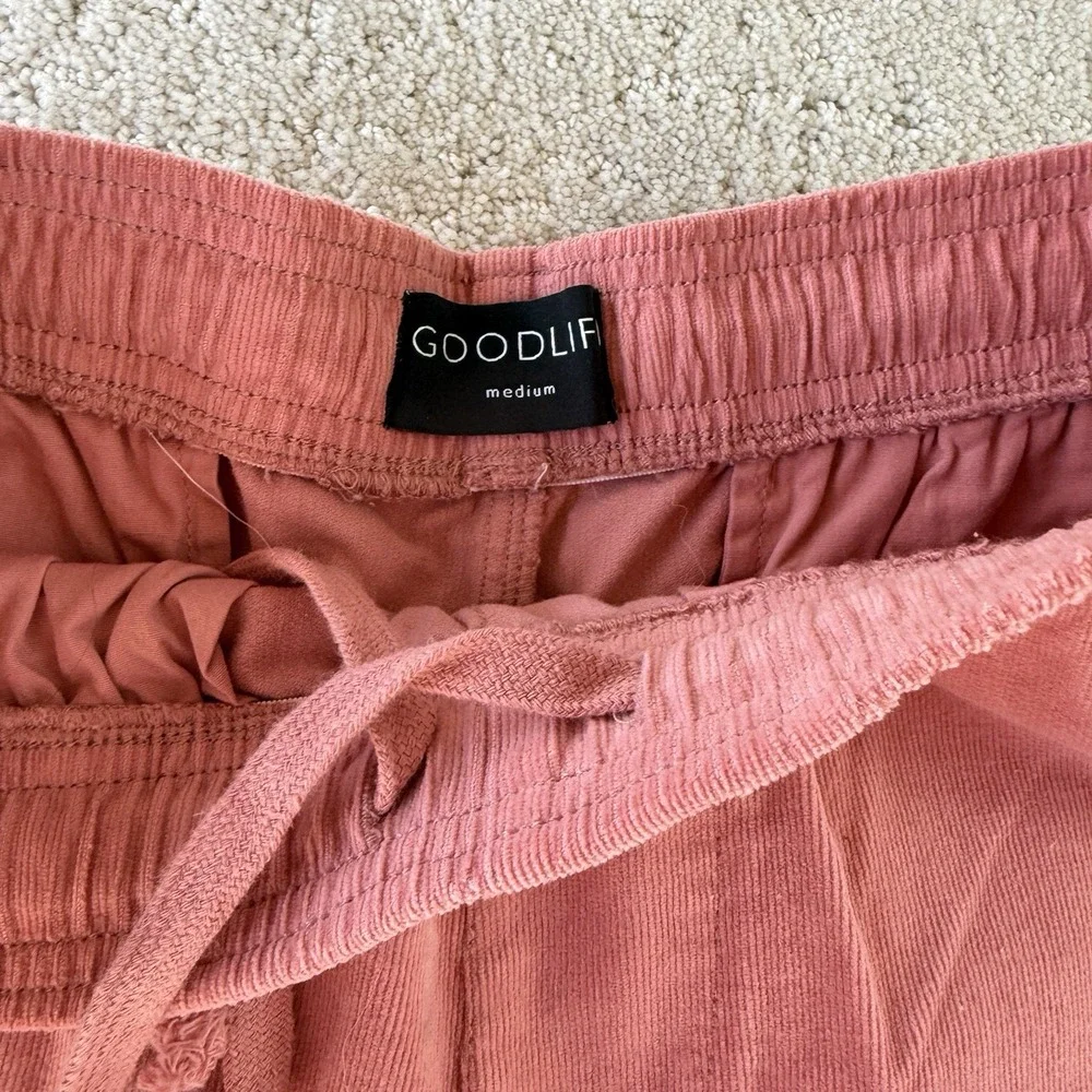 Goodlife Corduroy Shorts Pink Elastic Waist Drawstring Size M‎ 6